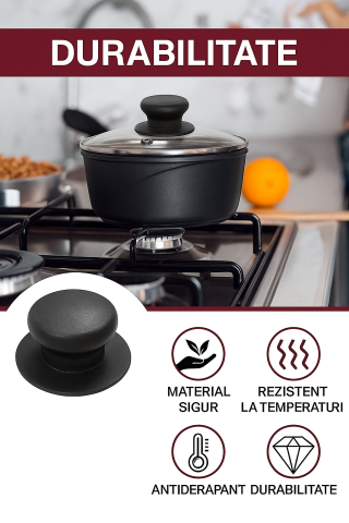 Mânere Universale Capace Oale și Tigăi – Set 6 Knob-uri Rezistente la Căldură cu Șuruburi și Șurubelniță SPOKKI [3]