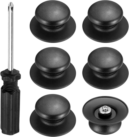Scule și Unelte - Mânere Universale Capace Oale și Tigăi – Set 6 Knob-uri Rezistente la Căldură cu Șuruburi și Șurubelniță SPOKKI