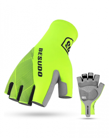 Sport & Travel - Mănuşi Ciclism BESUDO Reflectorizante, Compatibile cu Smartwatch, Confort Maxim şi Design Modern, galben neon