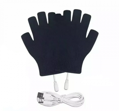 Sport & Travel - Mănuși Unisex pentru Femei și Bărbați, Încălzite USB, pentru Iarnă, pentru Laptop, Lavabile, Negre