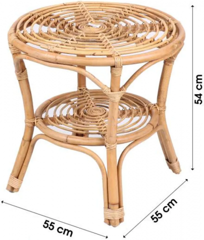 Masa de cafea rotunda din ratan, diametru 54,5 cm, inaltime de 54 cm [1]