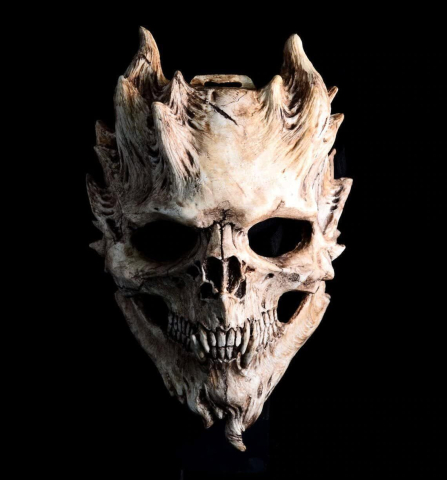 Masca demon craniu 3D latex full head pentru adulti cosplay Halloween [3]