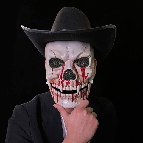 Masca Halloween Craniu cu Maxilar Mobil, PVC Rigid, 26 x 17 cm, pentru Adulti [4]