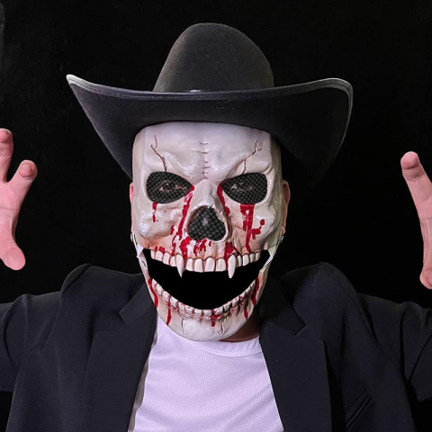 Masca Halloween Craniu cu Maxilar Mobil, PVC Rigid, 26 x 17 cm, pentru Adulti [2]
