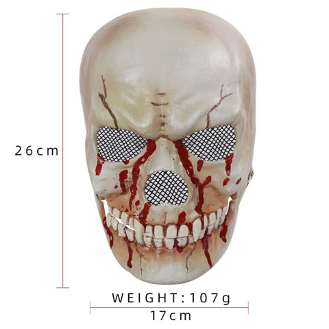 Masca Halloween Craniu cu Maxilar Mobil, PVC Rigid, 26 x 17 cm, pentru Adulti [1]