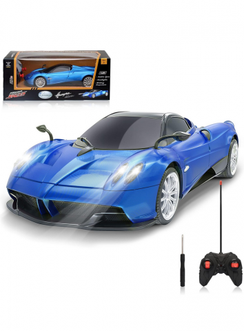 Jucării & Jocuri - Mașinuță cu Telecomandă Pagani Huayra 1:24, Model Oficial Licențiat, Jucărie RC cu Lumini LED, Albastru
