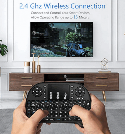 Mini Tastatura Wireless cu Touchpad, Iluminata 7 culori, cu acumulator Reincarcabila, pentru Smart TV Android box PC Laptop [2]