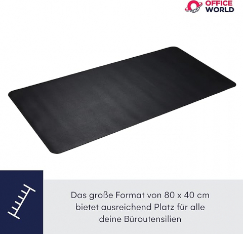 Mouse Pad și Protecție Birou OfficeWorld Range, Piele Ecologică & Plută, 80 x 40 cm, Față Dublă [1]