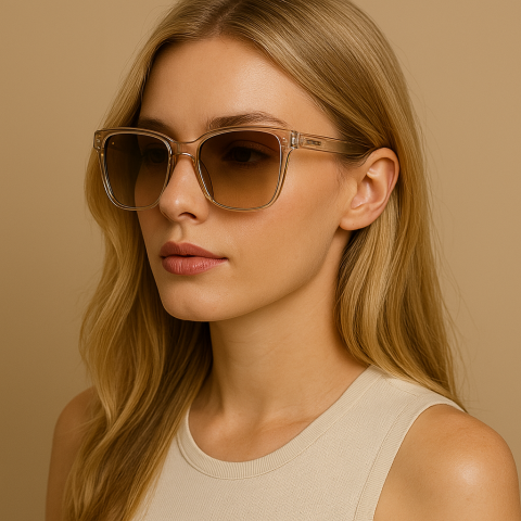 Îmbrăcăminte & Încălțăminte - Ochelari de Soare Dama Polarizați LECKIRUT, Design Retro Vintage Pătrat, Protecție UV 100%, Lentile TAC, Maro, Pachet Cadou Complet