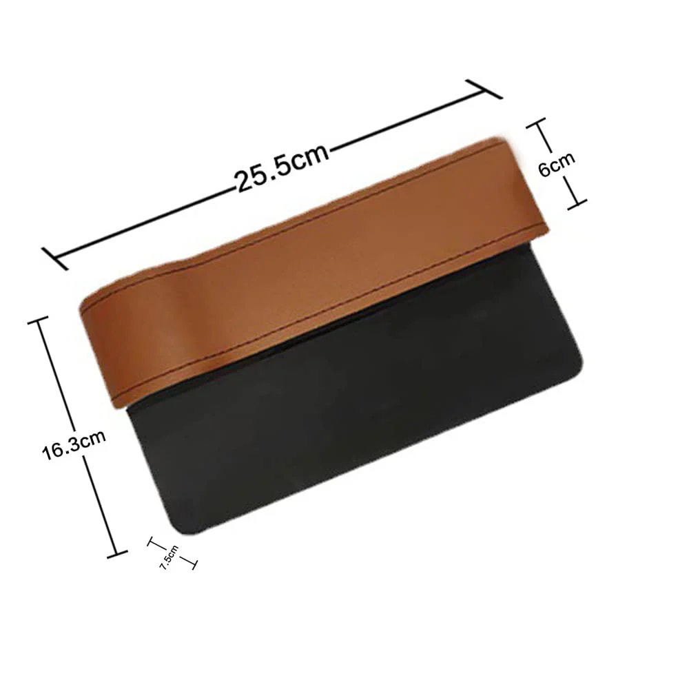 Organizator Auto pentru Scaunele din Fata - Set 2 Bucati, Piele PU Maro, Ideal pentru Depozitarea Cheilor, Cardurilor si Monedelor, JA17 [3]