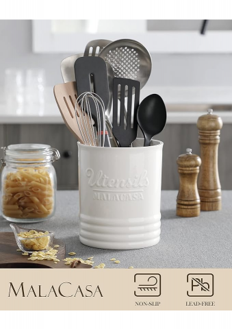 Organizator de Utensile de Bucătărie din Porțelan ALB 8Q49 [1]