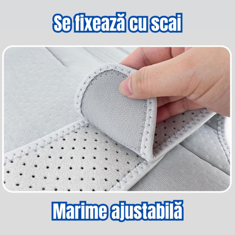 Orteza genunchi cu arcuri si fixare cu scai, stabilizator pentru seniori si adulti activi, sustinere articulatie, unisex, gri [6]