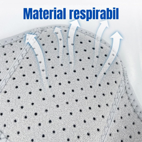 Orteza genunchi cu arcuri si fixare cu scai, stabilizator pentru seniori si adulti activi, sustinere articulatie, unisex, gri [3]