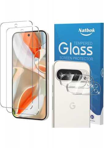 Huse, Folii & Accesorii Telefoane - Pachet 2+2 protectie ecran si camera, Google Pixel 9 Pro, transparente, din sticla, Natbok