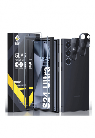 Huse, Folii & Accesorii Telefoane - Pachet 2x Protecție Ecran și Cameră pentru Samsung Galaxy S24 Ultra, EGV, ZN1H