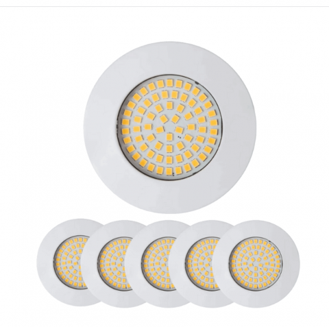 Casă, Grădină & Bricolaj - Pachet 6 Spoturi LED, 3.5 W, 400 lm, lumina alb cald 3000k, corp din aluminiu, Alb