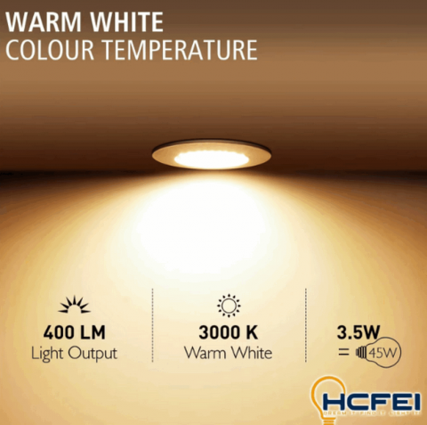 Pachet 6 Spoturi LED, 3.5 W, 400 lm, lumina alb cald 3000k, corp din aluminiu, Alb [3]