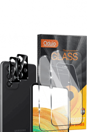 Huse, Folii & Accesorii Telefoane - Pachet de 2 folii de protecție pentru Samsung Galaxy A33 5G, duritate 9H, folie de sticlă, protecție ecran ultra-HD rezistentă la zgârieturi, anti-bule, Oduio