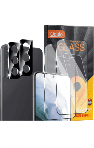 Folii Protecție Telefoane - Pachet de 2 folii de protecție pentru Samsung Galaxy S21FE 5G, duritate 9H, folie de sticlă, protecție ecran ultra-HD rezistentă la zgârieturi, anti-bule, Oduio