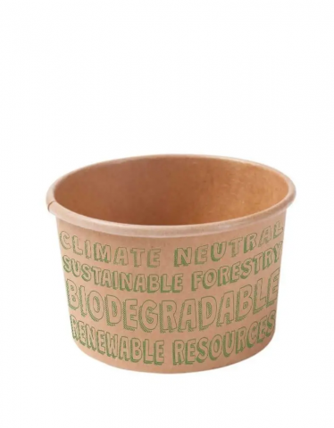 Bucătărie - Pahare ecologice pentru înghețată, maro natur – 150 ml / 6 oz, 50 buc