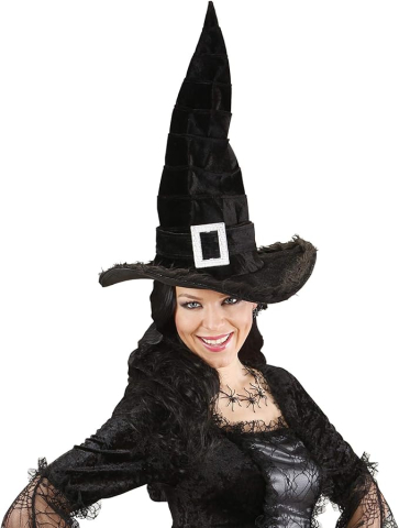 Palaria vrajitoare catifea neagra cu catarama plastic – accesoriu Halloween si carnaval [2]