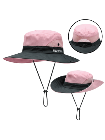 Palarie de soare dama, Jormftte, Poliester/Bumbac, Gri/Roz, 54-59 cm [1]