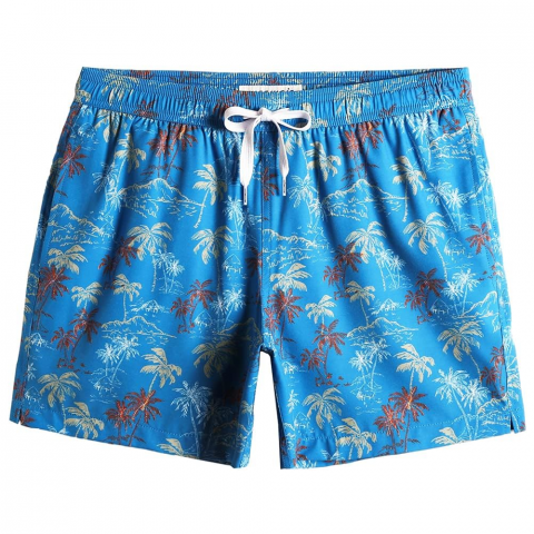 Îmbrăcăminte & Încălțăminte - Pantaloni de baie barbati, uscare rapida, ideali pentru plaja, inot, surf sau vacanta, MaaMgic, imprimeu palmier tree, marime S