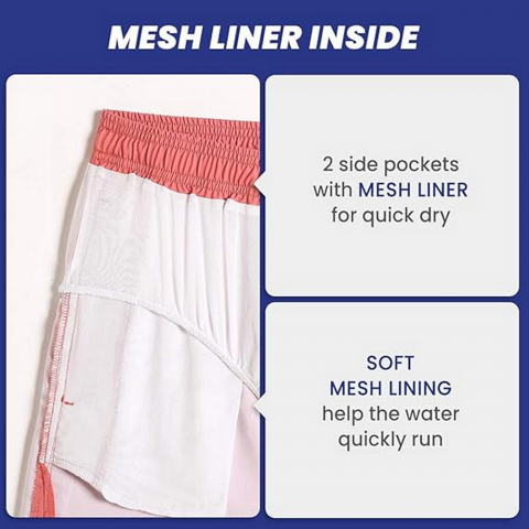 Pantaloni de baie barbati, uscare rapida, ideali pentru plaja, inot, surf sau vacanta, MaaMgic, portocaliu imprimeu flamingo, marime 2XL [3]