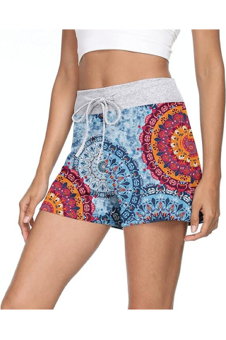 Pantaloni scurti dama, model lejer de vara, usori si comozi, ideali pentru activitati zilnice sau relaxare, CATHY, culoare Mix albastru, marimea XL [1]
