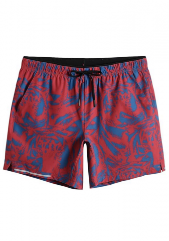 Îmbrăcăminte Bărbați - Pantaloni scurti pentru barbati, ideali pentru alergare, antrenamente si activitati de zi cu zi, 15 cm, usori, cu uscare rapida si buzunar cu fermoar, MaaMgic, rosu/albastru