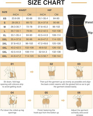 Pantaloni scurti si body modelator pentru Femei, FeelinGirl, Controlul Burții, Ridicător de Fund, Subțierea Coapselor, Talie Înaltă [7]