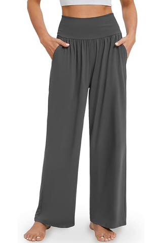 Îmbrăcăminte & Încălțăminte - Pantaloni Sport Largi de Damă,  Stil Modern, pentru Antrenament și Relaxare, gri