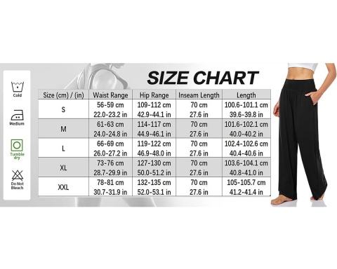 Pantaloni Sport Largi de Damă,  Stil Modern, pentru Antrenament și Relaxare, NEGRU [1]