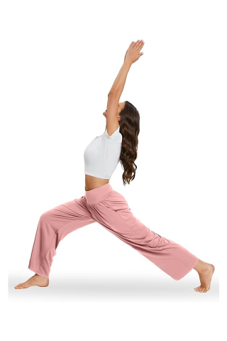 Pantaloni Sport Largi de Damă,  Stil Modern, pentru Antrenament și Relaxare, roz [5]