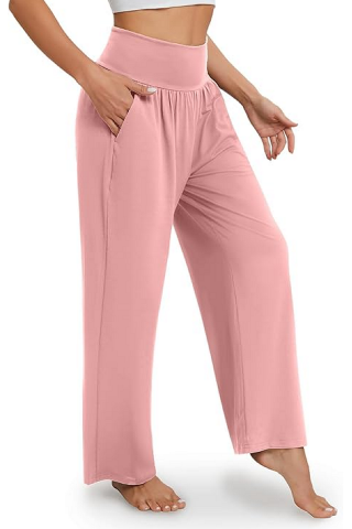 Pantaloni Sport Largi de Damă,  Stil Modern, pentru Antrenament și Relaxare, roz [2]
