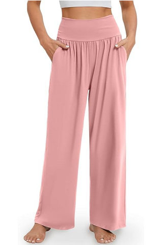 Îmbrăcăminte & Încălțăminte - Pantaloni Sport Largi de Damă,  Stil Modern, pentru Antrenament și Relaxare, roz