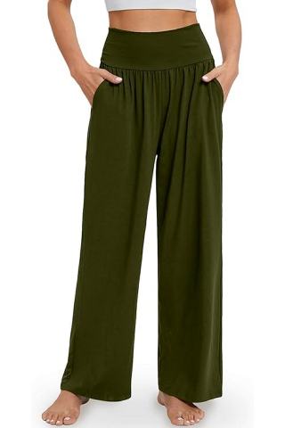 Îmbrăcăminte & Încălțăminte - Pantaloni Sport Largi de Damă,  Stil Modern, pentru Antrenament și Relaxare, verde