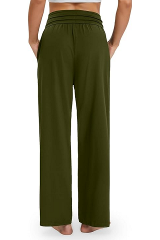 Pantaloni Sport Largi de Damă,  Stil Modern, pentru Antrenament și Relaxare, verde [4]