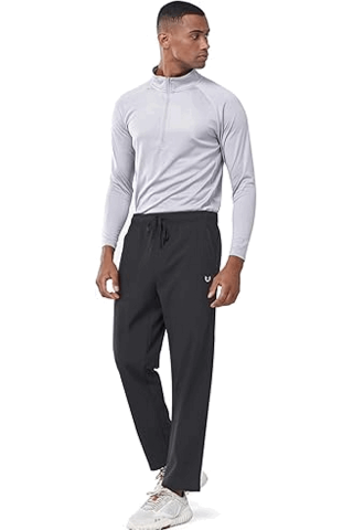 Pantaloni termici pentru barbati NORTHYARD, de iarna, captusiti cu fleece, lungi si calzi, impermeabili, pentru sport in aer liber, cu buzunare, cu fermoar, negru [4]