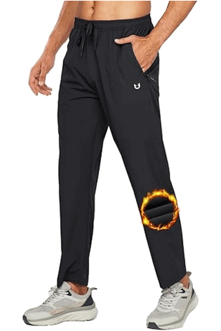 Pantaloni termici pentru barbati NORTHYARD, de iarna, captusiti cu fleece, lungi si calzi, impermeabili, pentru sport in aer liber, cu buzunare, cu fermoar, negru [0]