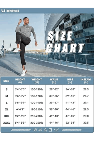 Pantaloni termici pentru barbati NORTHYARD, de iarna, captusiti cu fleece, lungi si calzi, impermeabili, pentru sport in aer liber, cu buzunare, cu fermoar, negru [5]