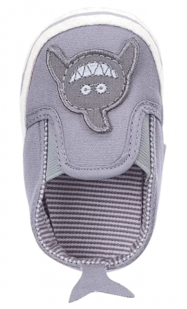 Pantofi bebelusi, Sterntaler, Material textil, Gri, model rechin, 21-22, 18-24 luni [2]