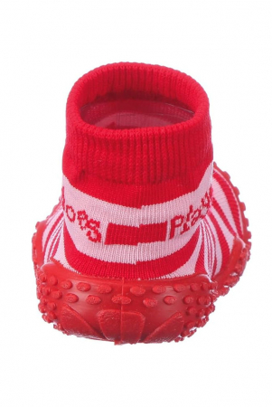 Pantofi de apa copii, Playshoes, Anti-derapant, Cauciuc/Textil, rosu-alb, 18-19 [3]
