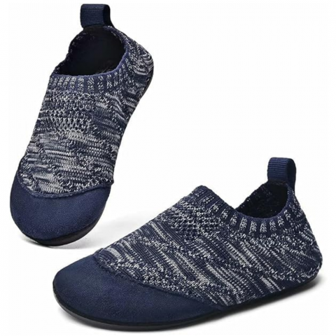 Îmbrăcăminte & Încălțăminte - Pantofi de casa pentru copii, material textil, usori, antiderapanti, tip slip-on, bleumarin, marime 20