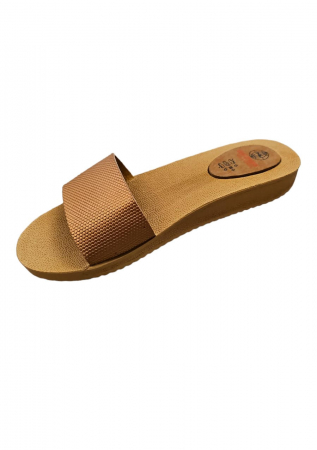 Îmbrăcăminte & Încălțăminte - Papuci de dama, Gezer, culoare Bronz satinat, marime 41