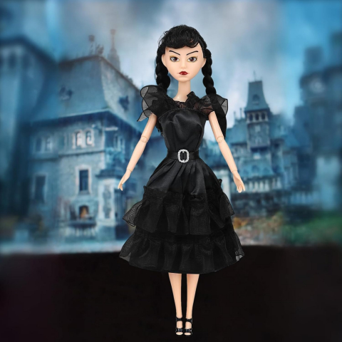 Păpușă Wednesday Addams, 30 cm, Ediție de Colecție Inspirată din The Addams Family, Rochie Elegantă de Bal [1]