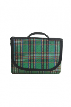 Patura impermeabila pentru picnic sau pentru plaja, model in carouri verzi, 150x100 cm [1]