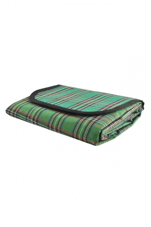 Patura impermeabila pentru picnic sau pentru plaja, model in carouri verzi, 150x100 cm [3]