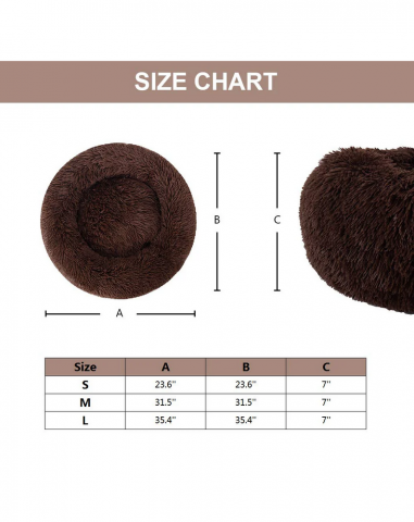 Patut pentru animale din catifea si bumbac, antialunecare, maro, diametru 60cm NIBESSER - 4GHT [1]