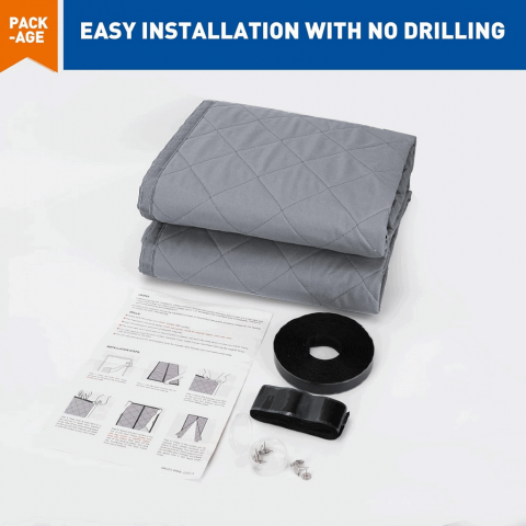 Perdea termica izolatoare magnetica pentru usa, poliester,MAGZO, 90x210cm, gri [1]